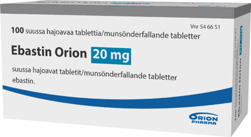 EBASTIN ORION 20 mg tabletti, suussa hajoava 1 x 100 fol
