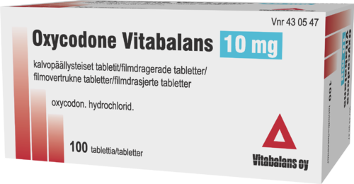 OXYCODONE VITABALANS 10 mg tabletti, kalvopäällysteinen 1 x 100 fol