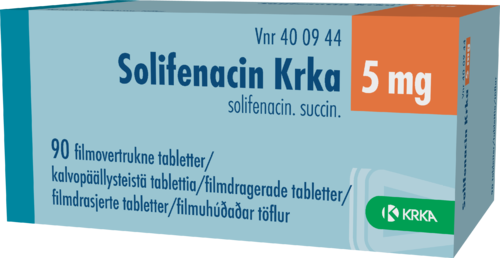 SOLIFENACIN KRKA 5 mg tabletti, kalvopäällysteinen 1 x 90 fol