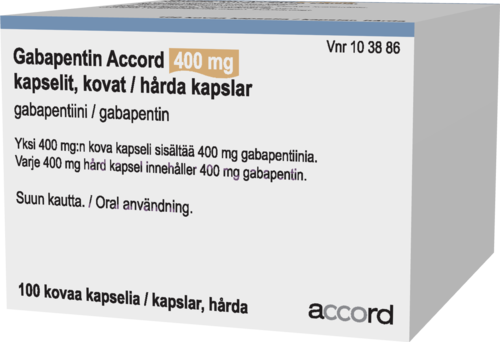 GABAPENTIN ACCORD 400 mg kapseli, kova 1 x 100 fol