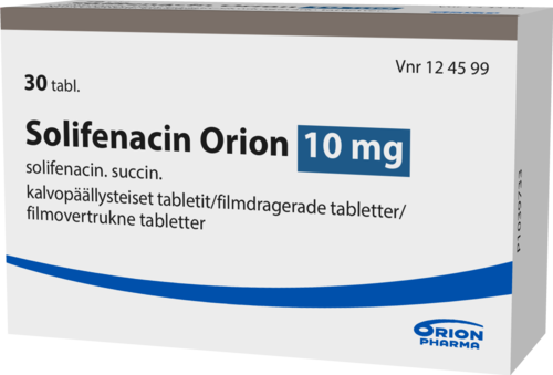 SOLIFENACIN ORION 10 mg tabletti, kalvopäällysteinen 1 x 30 fol