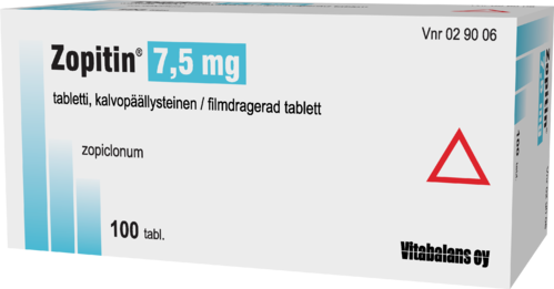 ZOPITIN 7.5 mg tabletti, kalvopäällysteinen 1 x 100 fol