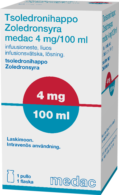 TSOLEDRONIHAPPO MEDAC 4 mg/100 ml infuusioneste, liuos 1 x 1 kpl