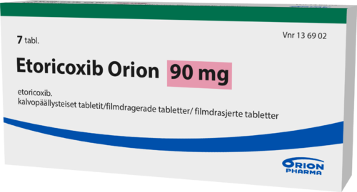 ETORICOXIB ORION 90 mg tabletti, kalvopäällysteinen 1 x 7 fol