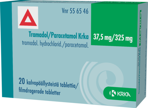 TRAMADOL/PARACETAMOL KRKA 37,5/325 mg tabletti, kalvopäällysteinen 1 x 20 fol
