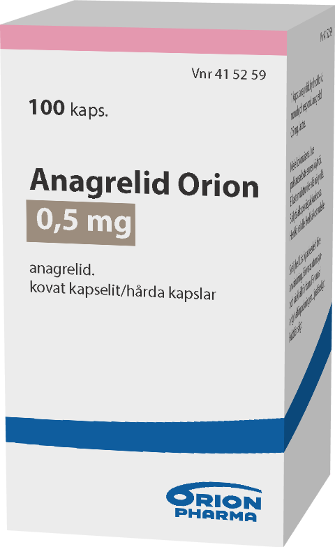 ANAGRELID ORION 0.5 mg kapseli, kova 1 x 100 kpl