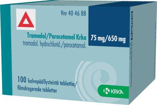 TRAMADOL/PARACETAMOL KRKA 75/650 mg tabletti, kalvopäällysteinen 1 x 100 fol