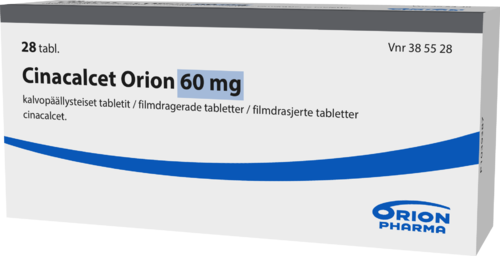 CINACALCET ORION 60 mg tabletti, kalvopäällysteinen 1 x 28 fol