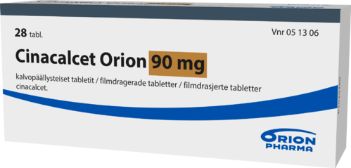 CINACALCET ORION 90 mg tabletti, kalvopäällysteinen 1 x 28 fol