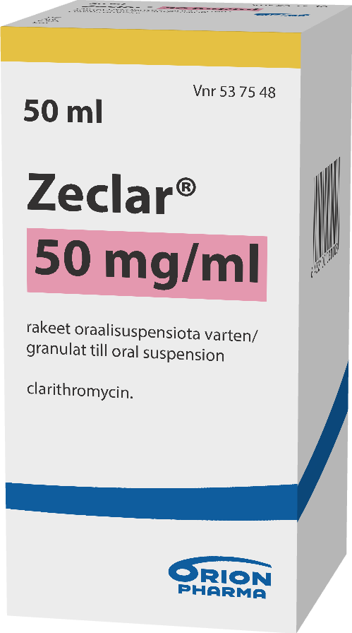 ZECLAR 50 mg/ml rakeet oraalisuspensiota varten 1 x 50 ml