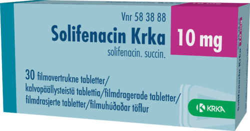 SOLIFENACIN KRKA 10 mg tabletti, kalvopäällysteinen 1 x 30 fol