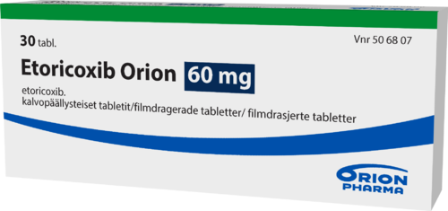 ETORICOXIB ORION 60 mg tabletti, kalvopäällysteinen 1 x 30 fol