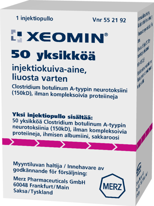 XEOMIN 50 U injektiokuiva-aine, liuosta varten 1 x 1 kpl