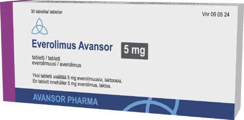 EVEROLIMUS AVANSOR 5 mg tabletti 1 x 30 fol