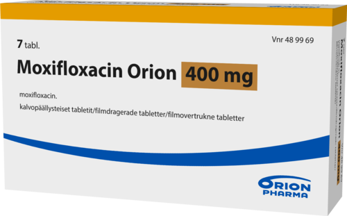 MOXIFLOXACIN ORION 400 mg tabletti, kalvopäällysteinen 1 x 7 fol