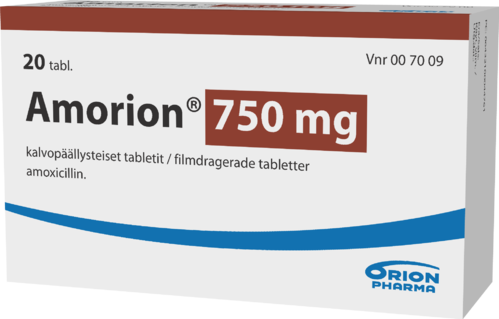 AMORION 750 mg tabletti, kalvopäällysteinen 1 x 20 fol
