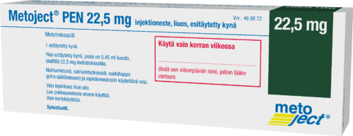 METOJECT PEN 22.5 mg injektioneste, liuos, esitäytetty kynä 1 x 0.45 ml