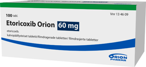 ETORICOXIB ORION 60 mg tabletti, kalvopäällysteinen 1 x 100 fol