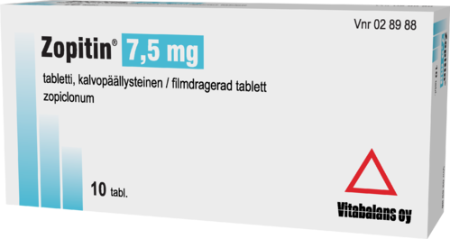 ZOPITIN 7.5 mg tabletti, kalvopäällysteinen 1 x 10 fol