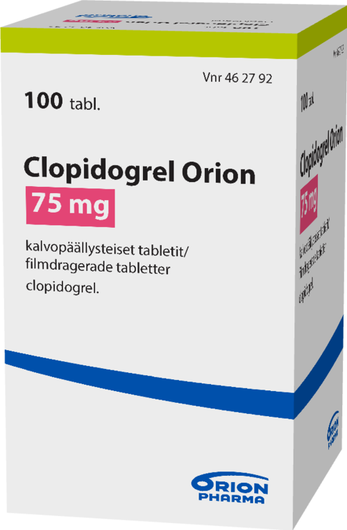 CLOPIDOGREL ORION 75 mg tabletti, kalvopäällysteinen 1 x 100 kpl