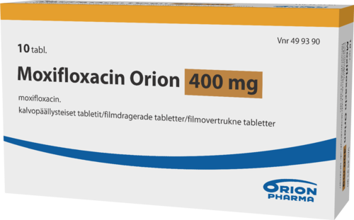 MOXIFLOXACIN ORION 400 mg tabletti, kalvopäällysteinen 1 x 10 fol