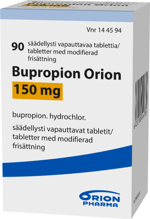 BUPROPION ORION 150 mg säädellysti vapauttava tabletti 1 x 90 kpl