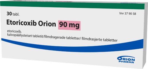 ETORICOXIB ORION 90 mg tabletti, kalvopäällysteinen 1 x 30 fol