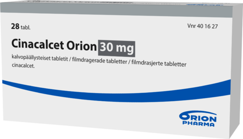 CINACALCET ORION 30 mg tabletti, kalvopäällysteinen 1 x 28 fol