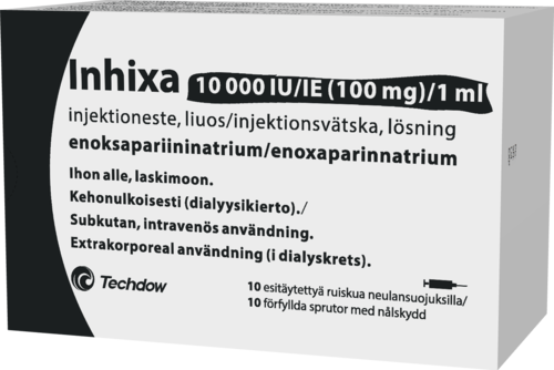 INHIXA 10000 IU (100 mg)/1 ml injektioneste, liuos, esitäytetty ruisku 10 x 1 ml