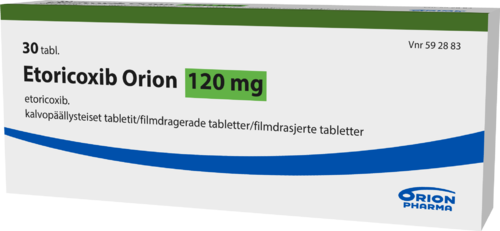 ETORICOXIB ORION 120 mg tabletti, kalvopäällysteinen 1 x 30 fol