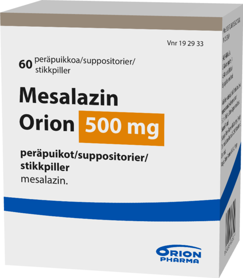 MESALAZIN ORION 500 mg peräpuikko 1 x 60 kpl