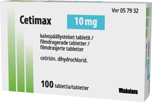 CETIMAX 10 mg tabletti, kalvopäällysteinen 1 x 100 fol