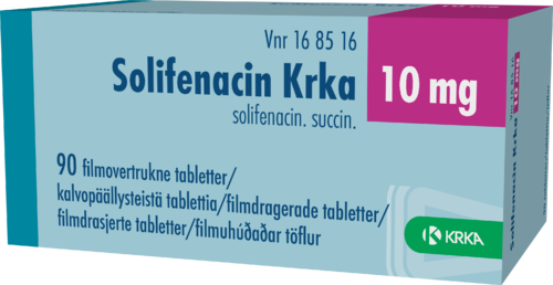 SOLIFENACIN KRKA 10 mg tabletti, kalvopäällysteinen 1 x 90 fol