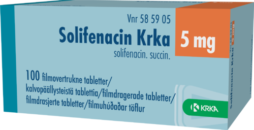 SOLIFENACIN KRKA 5 mg tabletti, kalvopäällysteinen 1 x 100 fol