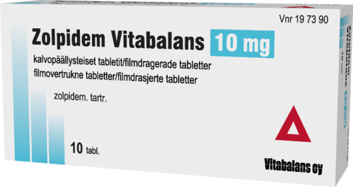ZOLPIDEM VITABALANS 10 mg tabletti, kalvopäällysteinen 1 x 10 fol