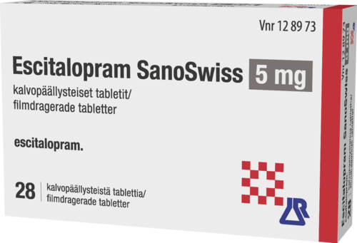 ESCITALOPRAM SANOSWISS 5 mg tabletti, kalvopäällysteinen 1 x 28 fol