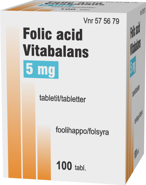 FOLIC ACID VITABALANS 5 mg tabletti 1 x 100 kpl