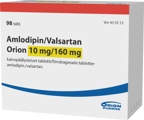 AMLODIPIN/VALSARTAN ORION 10/160 mg tabletti, kalvopäällysteinen 1 x 98 fol
