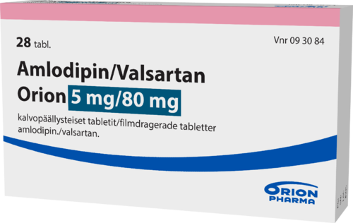 AMLODIPIN/VALSARTAN ORION 5/80 mg tabletti, kalvopäällysteinen 1 x 28 fol