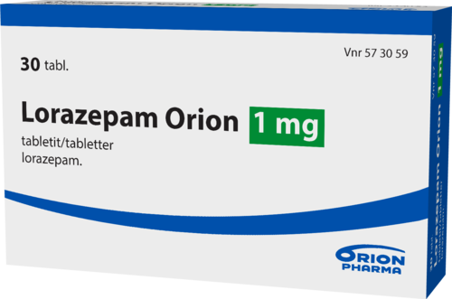 LORAZEPAM ORION 1 mg tabletti 1 x 30 fol