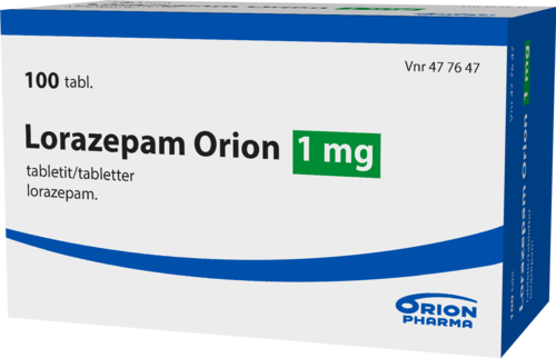 LORAZEPAM ORION 1 mg tabletti 1 x 100 fol
