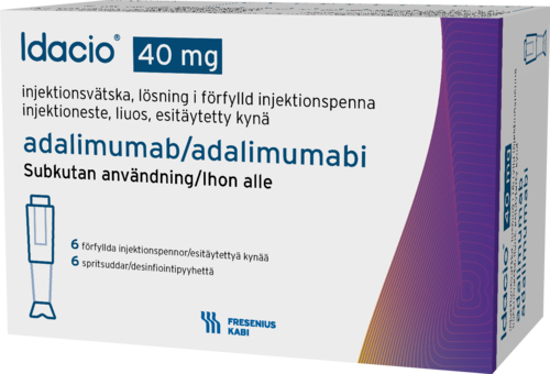 IDACIO 40 mg injektioneste, liuos, esitäytetty kynä 6 x 0.8 ml