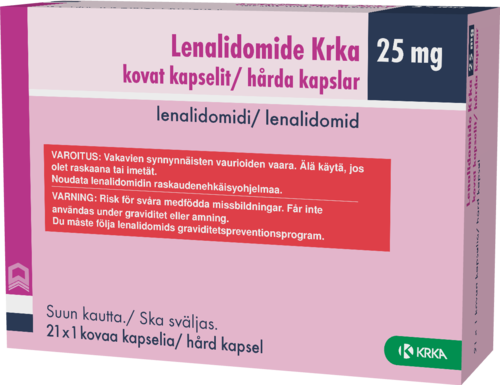 LENALIDOMIDE KRKA 25 mg kapseli, kova 21 x 1 fol