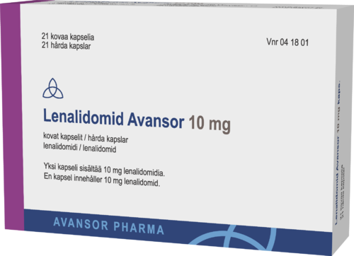 LENALIDOMID AVANSOR 10 mg kapseli, kova 1 x 21 fol
