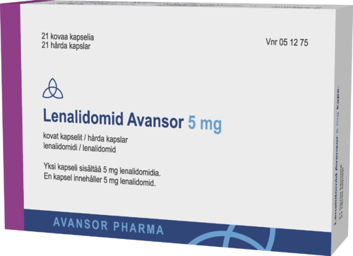 LENALIDOMID AVANSOR 5 mg kapseli, kova 1 x 21 fol