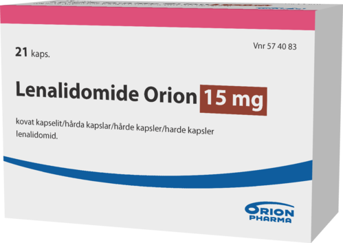 LENALIDOMIDE ORION 15 mg kapseli, kova 1 x 21 fol