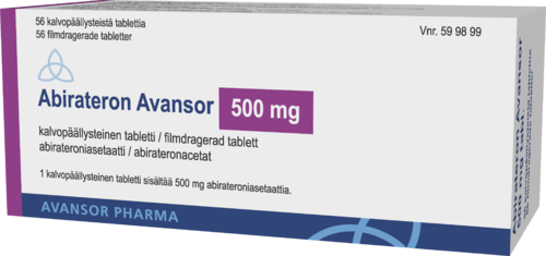 ABIRATERON AVANSOR 500 mg tabletti, kalvopäällysteinen 1 x 56 fol