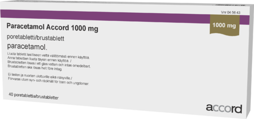 PARACETAMOL ACCORD 1000 mg poretabletti 1 x 40 kpl