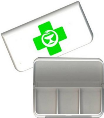 Minidosetti vihreä risti -logolla, 3 lokeroa 1 kpl