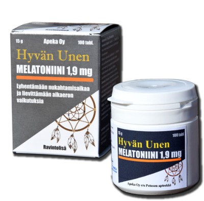 Hyvän unen Melatoniini 1,9 mg 100 tabl